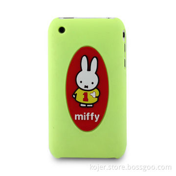 Plastic Case for iPhone 3G with Silicone Rabbit Pattern, Available in Various Colors